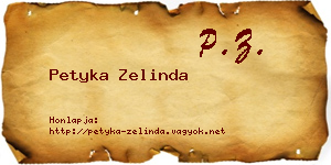 Petyka Zelinda névjegykártya